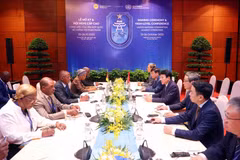 At the meeting between Minister of Public Security General Luong Tam Quang and Mozambican Minister of Interior Paulo Chachine in Hanoi on October 26. (Photo: VNA)