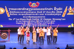 A khaen performance at the opening ceremony of the festival on July 27 (Photo: VNA)