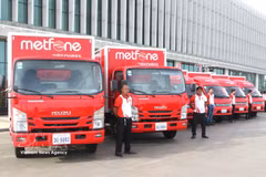 Metfone Express's fleet at the launch ceremony. (Photo: VNA)