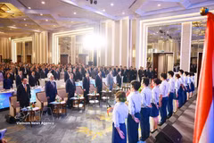 Vietnamese Prime Minister Le Minh Hung, along with Lao Prime Minister Sonexay Siphandone; Cambodian Prime Minister Hun Manet; Thai Prime Minister Anutin Charnvirakul; Timor-Leste Prime Minister Kay Rala Xanana Gusmão; and ASEAN Secretary-General Kao Kim Hourn, pose for a group photo with the speakers. (Photo: VNA)