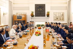 At the talks between General Secretary of the Communist Party of Vietnam Central Committee and State President To Lam and Indian Prime Minister Narendra Modi (Photo: VNA)