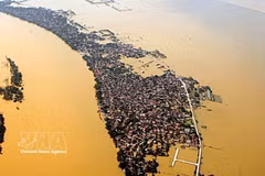 An area in Ha Tinh province under water following Storm Megi in October 2010 (Photo: VNA)