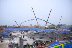 The construction site of Gia Binh International Airport in Bac NInh province. Photo: VNA
