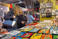 Visitors look for traditional Vietnamese handicrafts at Paris Fair (Photo: VNA)