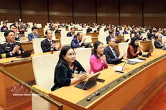 The 16th National Assembly on August 24 approve a resolution reducing personal and corporate income taxes for individuals, business households and enterprises. (Photo: VNA)