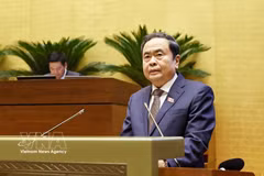 NA President Tran Thanh Man delivers a speech at the closing sitting on August 24 afternoon. (Photo: VNA)