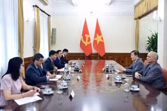 The two ICAPP leaders praise the Communist Party of Vietnam (CPV)'s contributions as a member of the ICAPP Standing Committee over the past two decades (Photo: baoquocte.vn)
