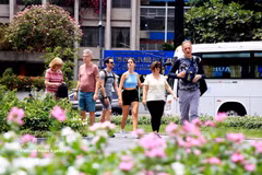 International tourists stroll through downtown Ho Chi Minh City. (Photo: VNA)