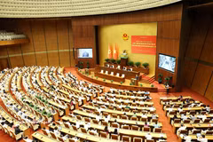An overview of the the July 1 national conference reviewing the one-year operation of the three-tier administration model (Photo: VNA)