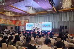 At the Japanese-language speech and presentation contest held as part of the 4th Kanagawa Festival in Da Nang on November 13. (Photo: baodautu.vn)