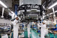 Automobile production at the Honda Vietnam factory in Vinh Phuc ward, Phu Tho (Photo: VNA)