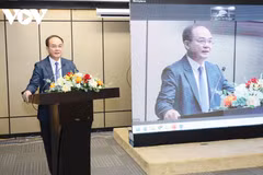 Deputy Minister of Home Affairs Vu Chien Thang speaks at the national conference. (Photo: VOV)