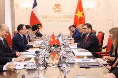 Vietnamese Foreign Minister Le Hoai Trung holds talks with Chilean Foreign Minister Francisco Pérez Mackenna on August 23 (Photo: VNA)