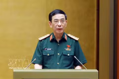 Deputy Prime Minister and Minister of National Defence Phan Van Giang presents the Government’s report at the 16th National Assembly (NA)’s first extraordinary session on August 23 (VNA) 