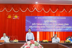 Ho Van Mung, Chairman of the People’s Committee and Deputy Secretary of the Party Committee of An Giang province, speaks at the dialogue on October 29, 2026. (Photo: VNA)