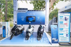 Honda motorcycle models on display at the event (Photo: VNA)