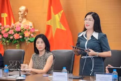 Director of the Institute for Creativity and Digital Transformation Dr. Nguyen Thi Bich Lan speaks at the opening ceremony. (Photo: VNA)