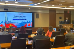 Delegates at the seminar "Canada- Vietnam: ICT and AI Cooperation" (Photo: published by VNA)
