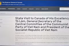 As screenshot of the press release published on the website of the Office of the Governor General of Canada.
