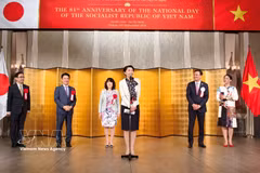 Chairwoman of the Japan-Vietnam Parliamentary Friendship Alliance Obuchi Yuko speaks at the ceremony marking 81st National Day of Vietnam in Tokyo, Japan, on September 18, 2026. (Photo: VNA)