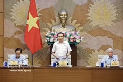 NA Chairman Tran Thanh Man chairs a working session with the Ministry of Foreign Affairs, the NA’s Committee for National Defence, Security and External Relations, and the NA Office in Hanoi on June 15, 2026. (Photo: VNA)