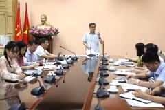 Deputy Minister of Health Tran Van Thuan chairs a meeting to review and expedite the implementation of tasks under the campaign. (Photo: VietnamPlus) 