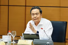 National Assembly (NA) President Tran Thanh Man speaks at the group discussion (Photo: VNA)