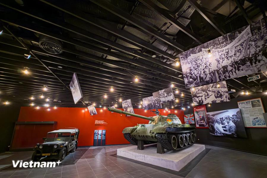 Tank 843, listed as a national treasure, was one of the first tanks to knock down the auxiliary gate of the Independence Palace around the noon of April 30, 1975. (Photo: VietnamPlus)