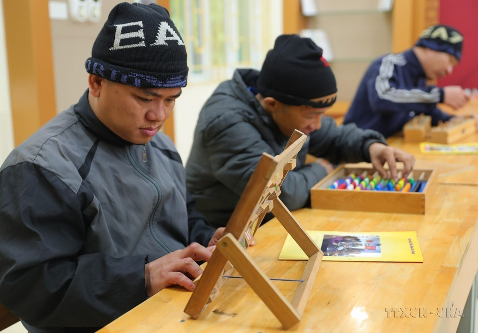 The Hanoi centre for caring, nurturing and treating AO victims in Ba Vi district focuses on education and life skills training for victims through learning-based activities. (Photo: VNA)