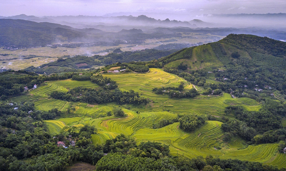 The beauty of the terraced fields in Mien Doi rivals that of the well-known terraced landscapes in regions like Lao Cai and Yen Bai. (Photo: VNA)