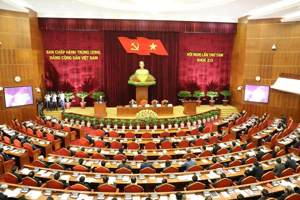 Party General Secretary Nguyen Phu Trong delivers the opening speech at the eighth meeting of the 12th Central Committee of the Communist Party of Vietnam in Hanoi on October 2, 2018. (Photo: VNA)
