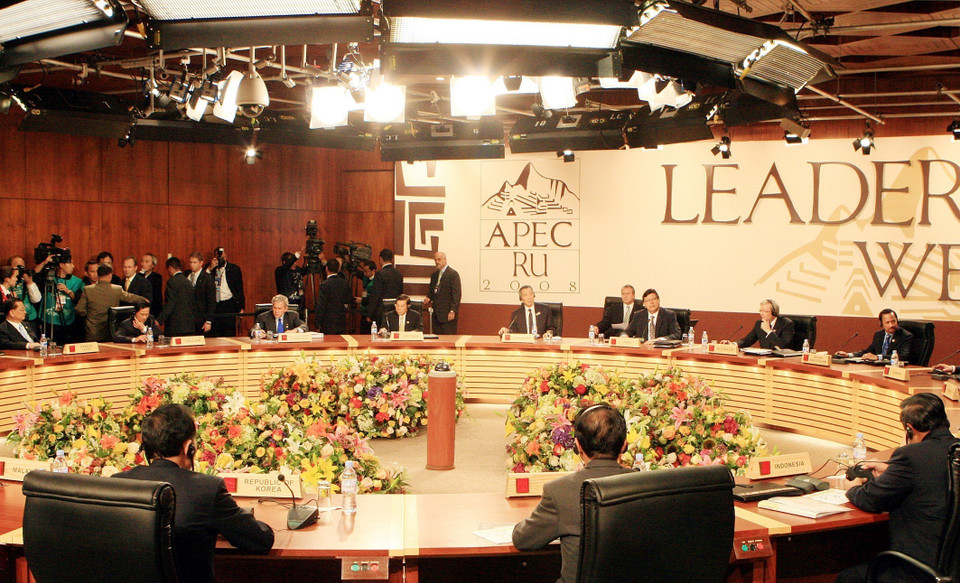 President Nguyen Minh Triet attends the 16th APEC Economic Leaders' Meeting in Lima (Peru), 2008. (Photo: Nguyen Khang - VNA)