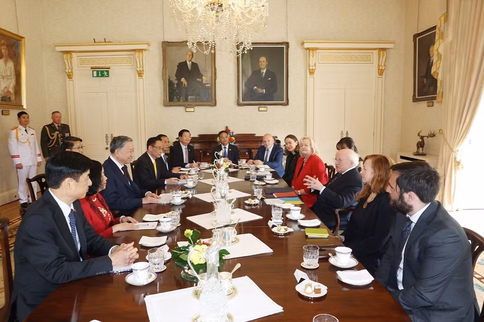 Party General Secretary and State President To Lam holds talks with Irish President Michael D. Higgins (Photo: VNA)