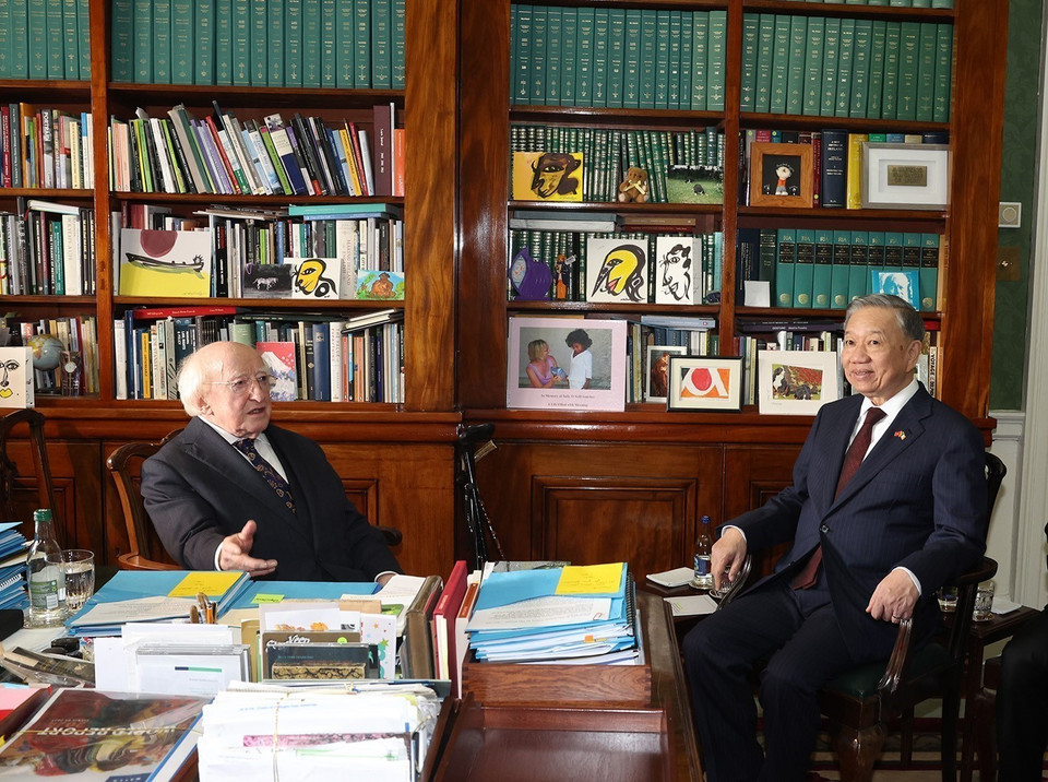 Party General Secretary and State President To Lam has a private meeting with Irish President Michael D. Higgins (Photo: VNA)