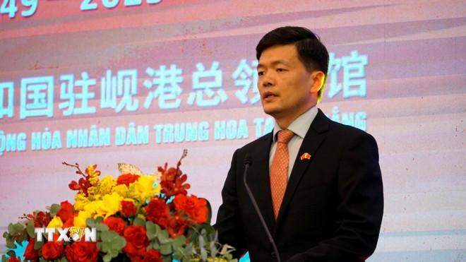 Acting Chinese Consul General in Da Nang Yang Shunfeng speaks at the ceremony. (PHoto: VNA)