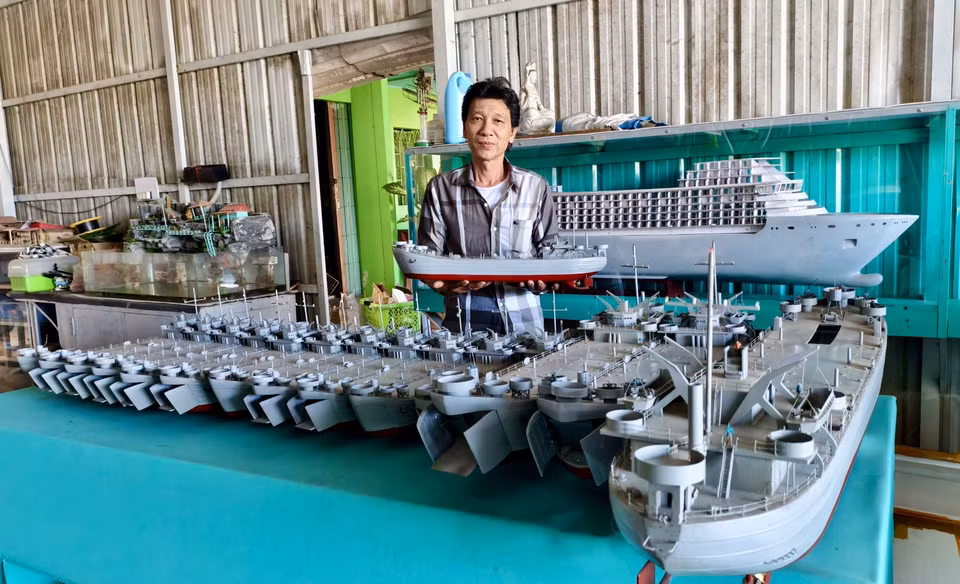 De with various warship and yacht models awaiting delivery. (Photo: VNA)