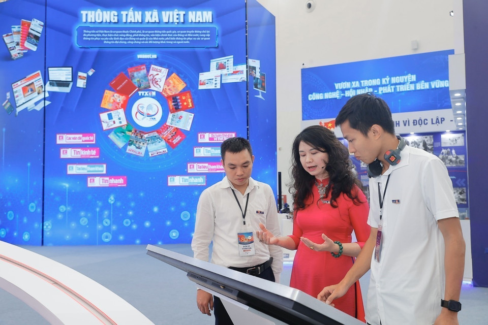 VNA booth at the national exhibition on achievements themed “80-Year Journey of Independence – Freedom – Happiness”. (Photo: VNA)