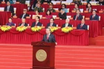 General Secretary of the Central Committee of the Communist Party of Vietnam To Lam delivers the address at the national celebration of the 50th anniversary of the liberation of the South and national reunification in Ho Chi Minh City on April 30. (Photo: VNA)