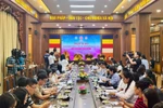 A view of the press conference in Hanoi on April 22. (Photo: VNA)
