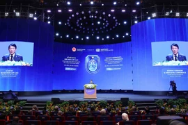 State President Luong Cuong, UN Secretary-General António Guterres, and delegates attend the Hanoi Convention signing ceremony. (Photo: VNA)