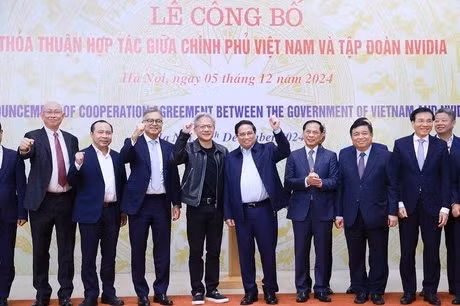 Vietnam and the chipmaker Nvidia have signed an agreement to establish an artificial intelligence (AI) research and development center in the country (Photo: VNA)