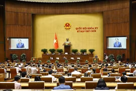 NA Chairman Tran Thanh Man delivers remarks concluding the Q&A session on June 20. (Photo: VNA)