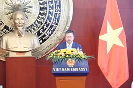 Vietnamese Ambassador to China Pham Thanh Binh speaks at the press gathering in Beijing on April 28. (Photo: VNA)