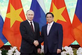 Prime Minister Pham Minh Chinh (R) meets with Russian President Vladimir Putin in Hanoi in June 2024. (Photo: VNA)