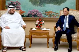 Deputy PM Bui Thanh Son (R) meets with UAE Minister of Investment Mohamed Alsuwaidi in Hanoi on February 8. (Photo: VNA)