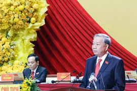 Party General Secretary To Lam speaks at the first congress of the municipal Party Organisation on October 14 morning. (Photo: VNA)