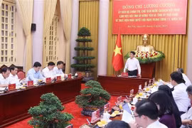 President Luong Cuong's working session with the Party Committees of Hung Yen and Thai Binh provinces in Hanoi on June 5 (Photo: VNA)