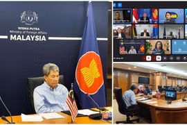 At the online Special Emergency ASEAN Foreign Ministers’ Meeting on March 30. (Photo: Bernama)