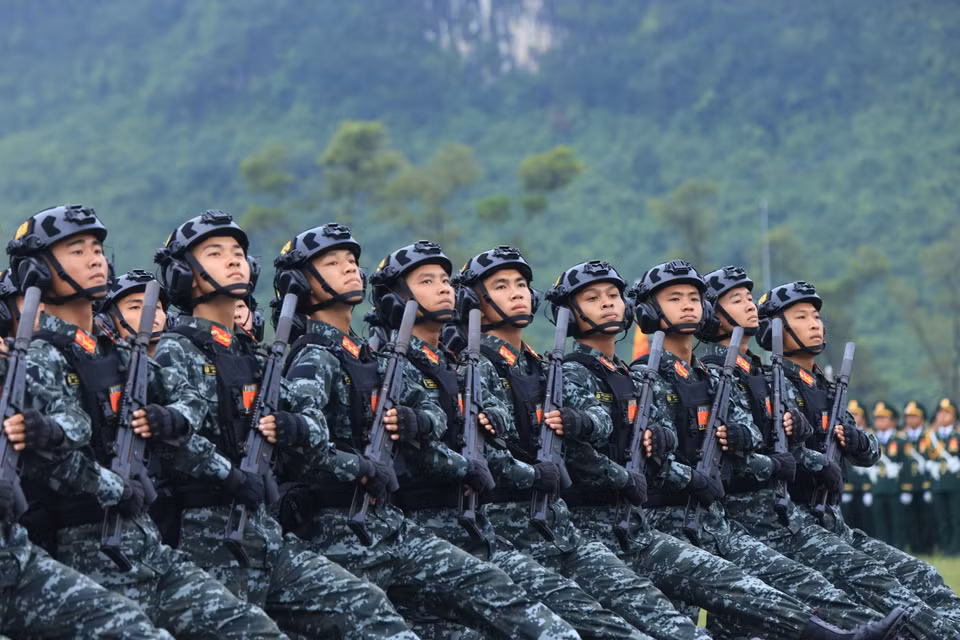 Special task force in the rehearsal. (Photo: VNA)