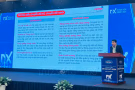 Nguyen Thanh Hai, Director of the centre for network strategy and technology innovation under the Military Industry and Telecoms Group (Viettel), speaks at the seminar. (Photo: VNA)